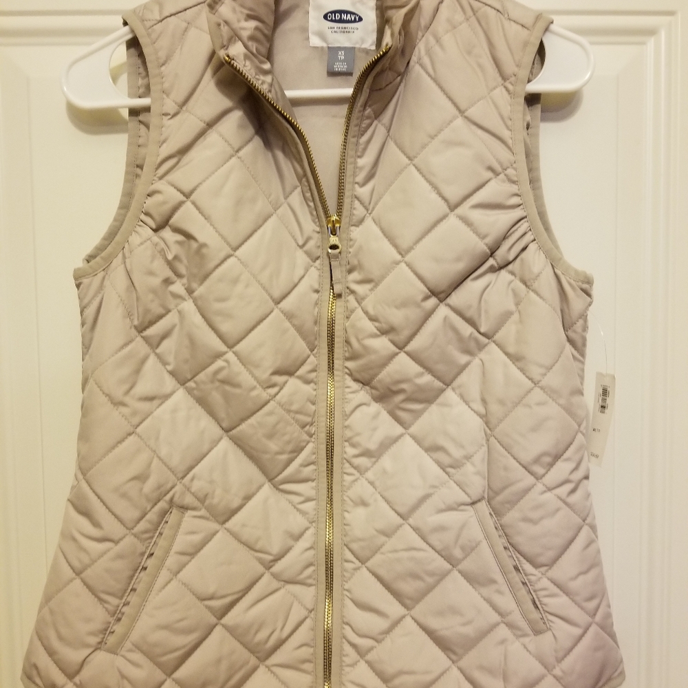 Old Navy Quilted Puffer Vest Womens Size XS Full Zip Up Insulated Casual